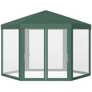  Gazebo 4x4 m da Giardino Esagonale con Pareti in 