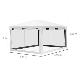 Gazebo da Giardino 4x3 m Pieghevole con Zanzariera