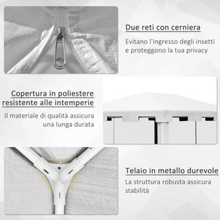 Gazebo da Giardino 4x3 m Pieghevole con Zanzariera