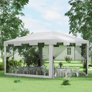 Gazebo da Giardino 4x3 m Pieghevole con Zanzariera