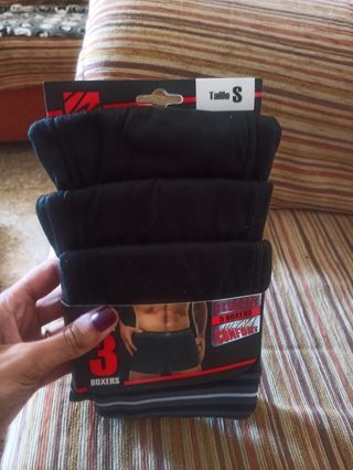 Lote de tres calzoncillos bóxer talla S, nuevos