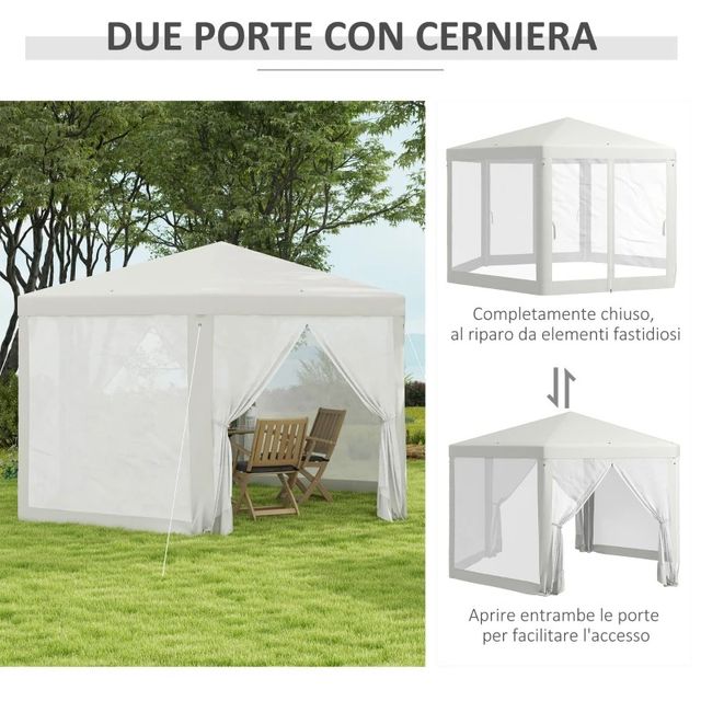 Gazebo da Giardino Esagonale con Doppio Ingresso,