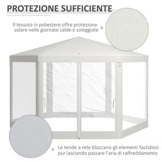 Gazebo da Giardino Esagonale con Doppio Ingresso, 