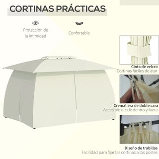 Gazebo da Giardino 4x3m con Doppio Tettuccio, Pare