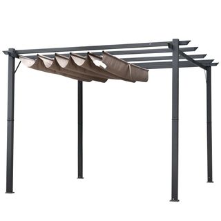Pergola da Giardino 3x3 m con Tettuccio Retrattile