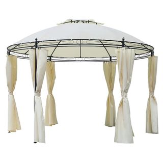 Gazebo da Giardino Rotondo con Doppio Tettuccio, C