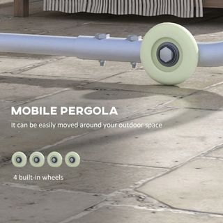 Pergola Gazebo 3x3 m con Rotelle, Copertura Anti-U