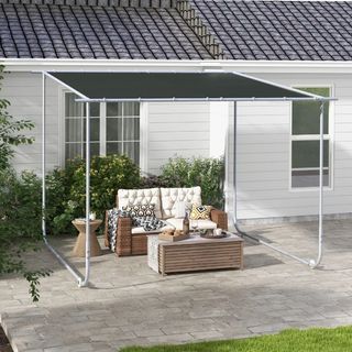 Pergola Gazebo 3x3 m con Rotelle, Copertura Anti-U