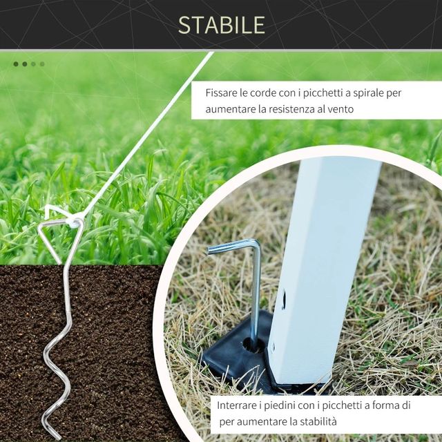 Gazebo da Giardino 3x3m con Zanzariera, Acciaio e