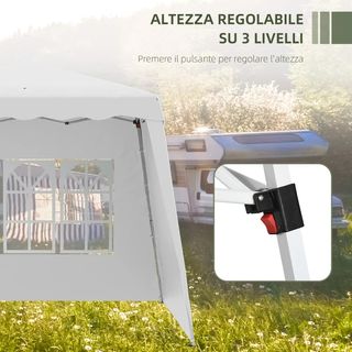 Gazebo da Giardino Pieghevole ad Altezza Regolabil