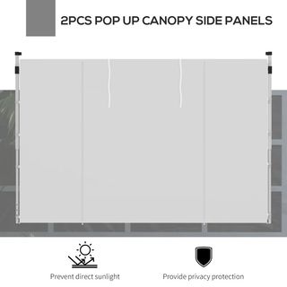 Set 2 Pareti per Gazebo 3x3 m e 3x6m con Finestre 