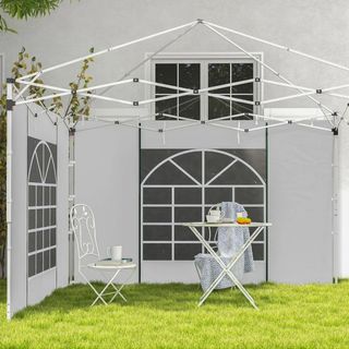 Set 2 Pareti per Gazebo 3x3 m e 3x6m con Finestre 