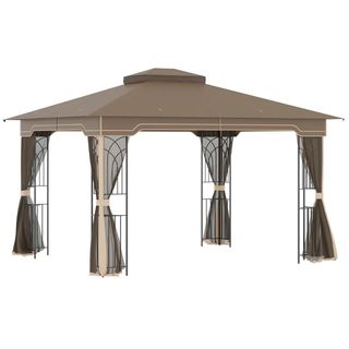 Gazebo da Giardino con Zanzariera, Doppio Tetto e 