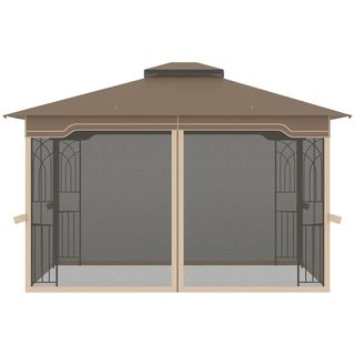 Gazebo da Giardino con Zanzariera, Doppio Tetto e 