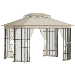 Gazebo da Giardino con Zanzariera, Tetto a 2 Livel