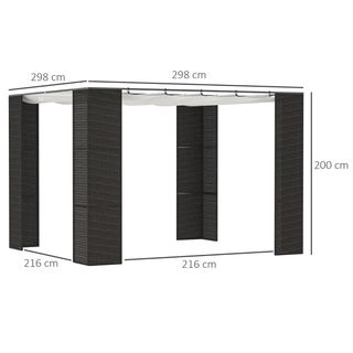Gazebo Pergola da Giardino 3x3m con Tenda Scorrevo