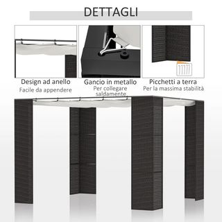 Gazebo Pergola da Giardino 3x3m con Tenda Scorrevo