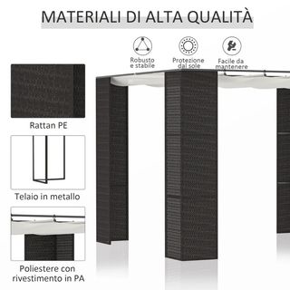 Gazebo Pergola da Giardino 3x3m con Tenda Scorrevo