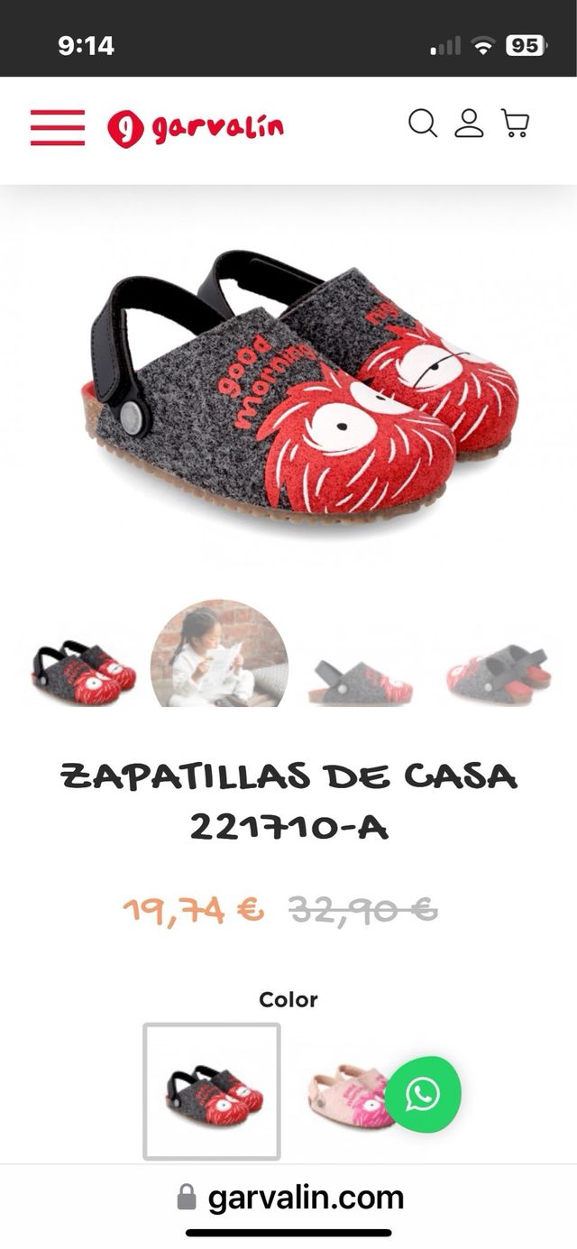 Zapatilla bio/zueco casa Garvalin niño