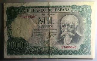 Billete España 1000 pesetas 1971 Echegaray