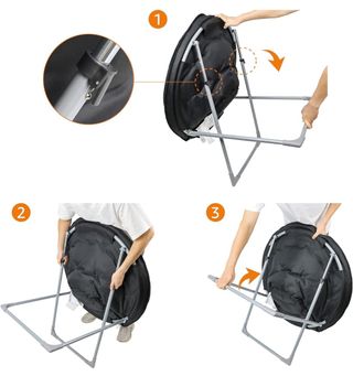 4 SILLA PLEGABLE REDONDA NEGRA