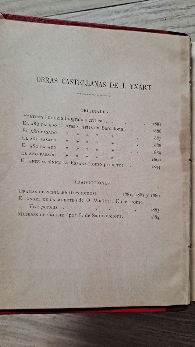 LIBRO ANTIGUO. OBRES CATALANES DE JOSEP YXART 1895
