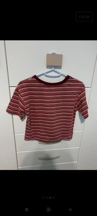 Camiseta crop manga corta