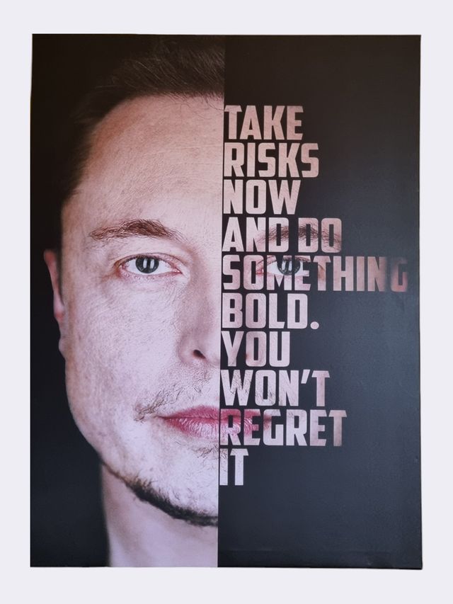 Cita inspiradora de Elon Musk en Lienzo