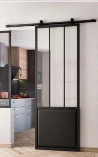 Guía Artens Loft de aluminio color negro de 186cm