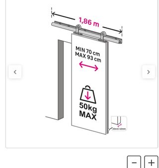 Guía Artens Loft de aluminio color negro de 186cm