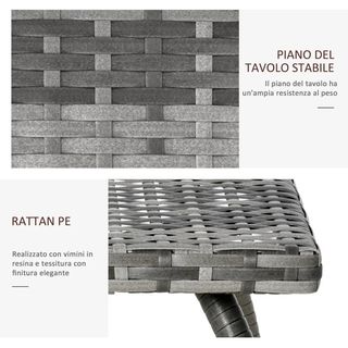 Tavolino in Rattan Sintetico, Tavolino da Esterno