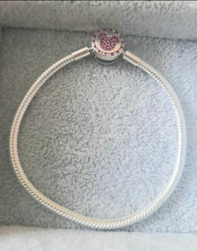  BONITA PULSERA PLATA NUEVA DE MICKEY 