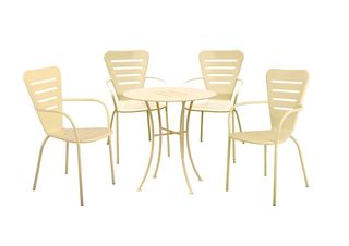 Ginevra (1 Tavolo 4 Sedie) Acciaio - Colore Crema