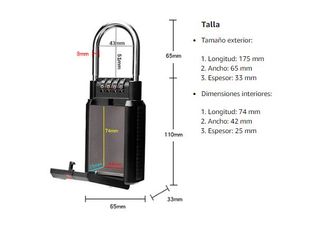 CAJA SEGURIDAD FORMA CANDADO CON CONTRASEÑA