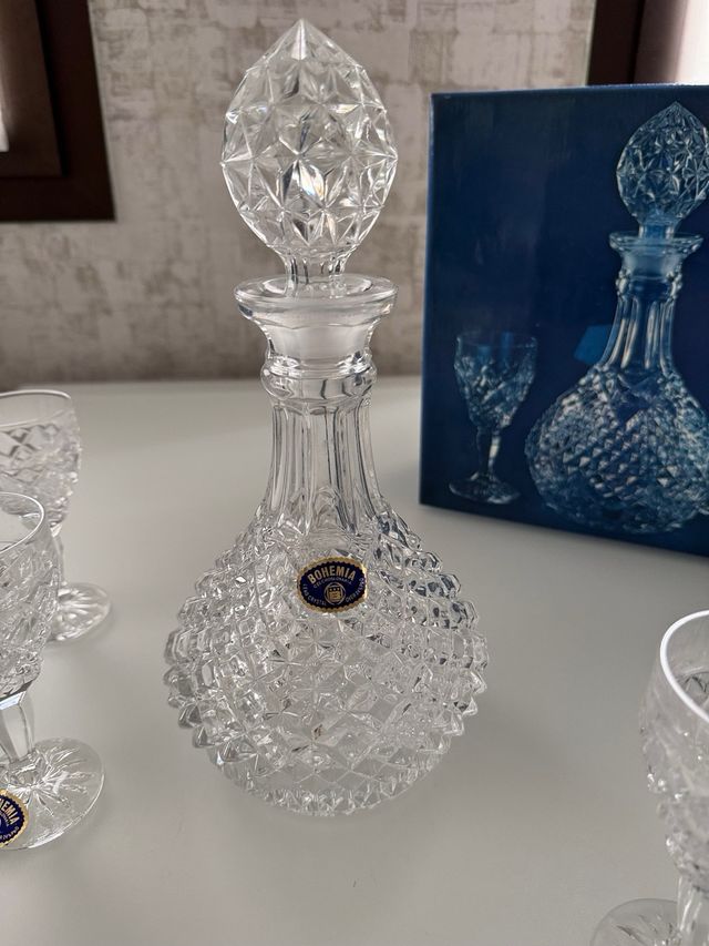 Sherry set de cristal de bohemia