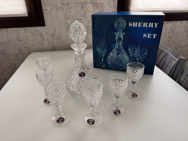 Sherry set de cristal de bohemia