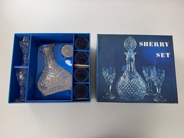 Sherry set de cristal de bohemia