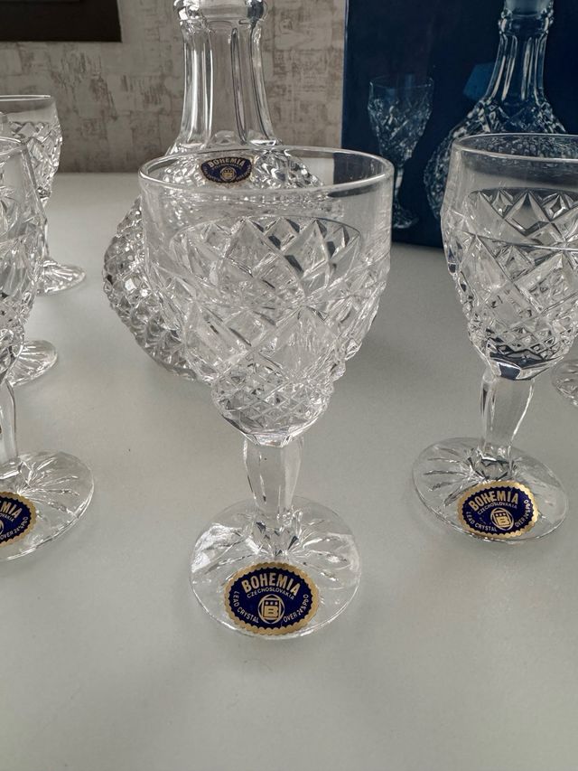 Sherry set de cristal de bohemia