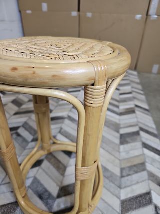 Taburete diseño bambú años 70 color claro