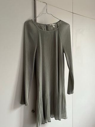 Vestido corto HyM gasa verde agua