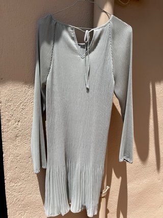 Vestido corto HyM gasa verde agua