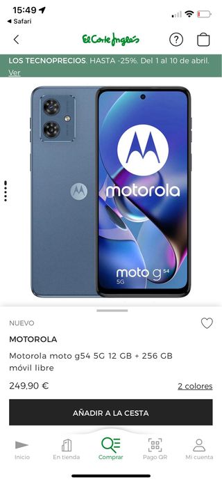 MOTOROLA G54 5g 256GB Black