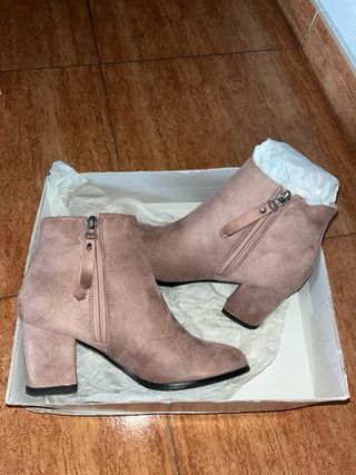 Botines terciopelo rosa inside