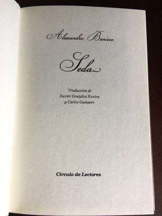 SEDA. Alessandro Baricco.