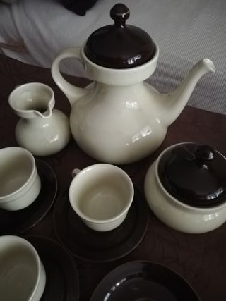 Juego de cafe bicolor