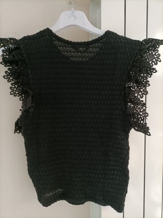 Top vestir troquelados negro verano