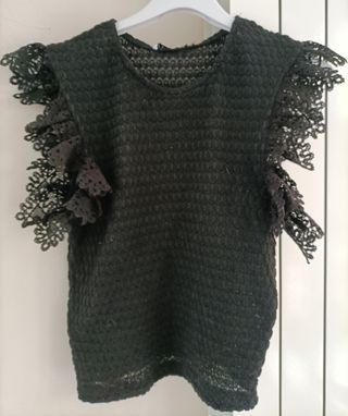 Top vestir troquelados negro verano