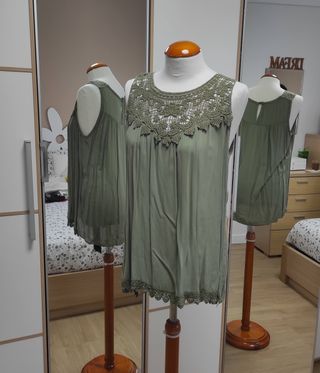 Camiseta sin tirantes algodón amplia