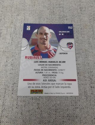 CROMO RUBIALES MEGACRACKS 07 08 #152 NUEVO LEVANTE