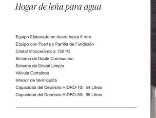 Oferta hidroestufa de leña